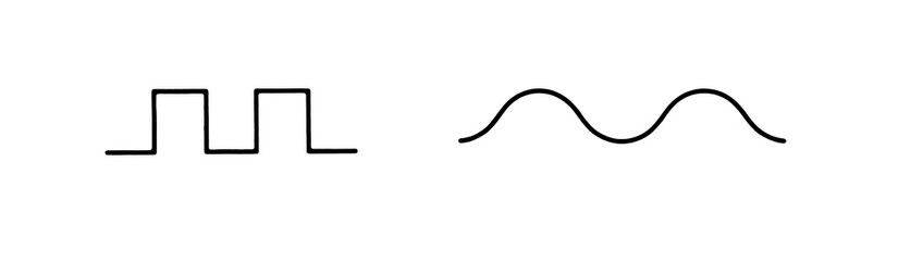 Digital signal and analog signal waveform diagram in electronics concept illustration