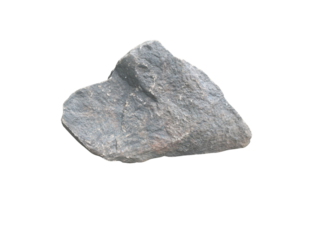 Natural Grey Stone Rock Isolated on Transparent Background