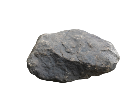 Natural Grey Stone Rock Isolated on Transparent Background