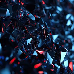 Abstract shattered geometric shapes in dark hues