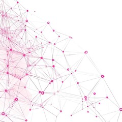 Abstract network graphic with pink highlights
