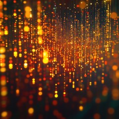 Abstract glowing, vibrant lights cascading