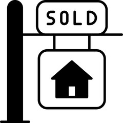 Sold Sign Board Icon