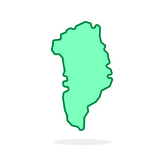 greenland map icon like green land silhouette