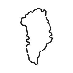 thin line greenland map like black icon