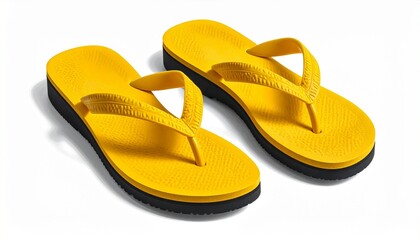 pair of yellow flip flops