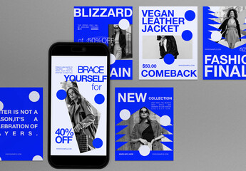 Blue Utilitarian Winter Fashion Social Media