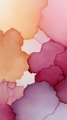 Abstract watercolor painting with soft pink, purple, and orange hues blending smoothly, creating calming and artistic effect