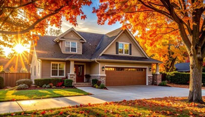 autumn house in autumn