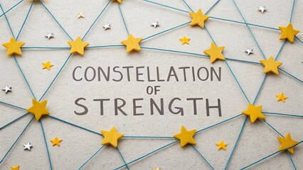 Creative Concept with Stars and Strings Representing Strength and Unity
