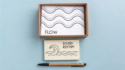 Creative design concept with flow and rhythm illustration cards