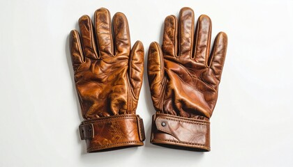 A pair of worn gloves—creased leather, buckled wrists—rests in quiet fatigue. A metaphor for earned resilience and the choreography of tactile memory.