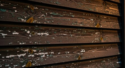 Naklejka premium Weathered Wood Planks with Peeling Paint Texture.
