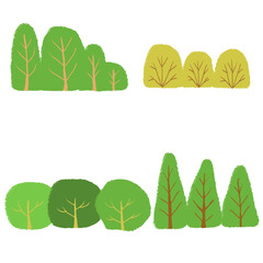hand drawn illustration trees for children book