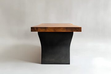 wooden table on white background