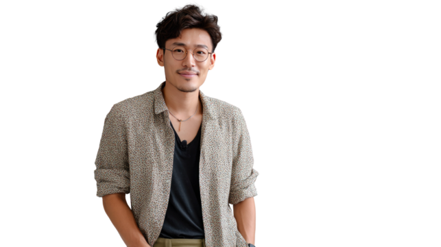 Smart Casual Portrait: A confident and composed man, dressed in smart casual attire, gazes directly into the camera, exuding a sense of self-assuredness. - Powered by Adobe