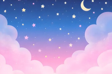 Fototapeta premium night sky with moon and stars