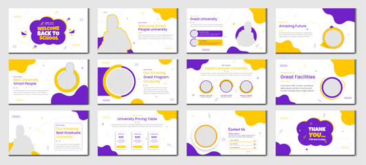 School powerpoint presentation slide template design and pitch deck slide template
