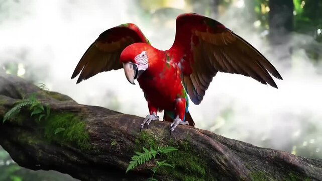 Colorful parrot on branch