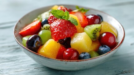 Colorful fruit salad in a bowl (3)