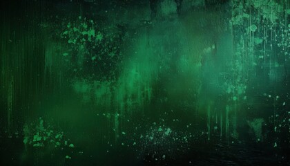 Fototapeta premium deep emerald green abstract texture with splattered paint stains and grunge layers creating moody background for wallpaper or banner