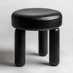 black stool on white background