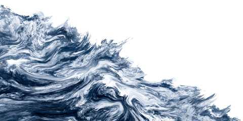 Fototapeta na wymiar Abstract fluid watercolor paint background dark blue color grunge texture with white copy space for background, banner