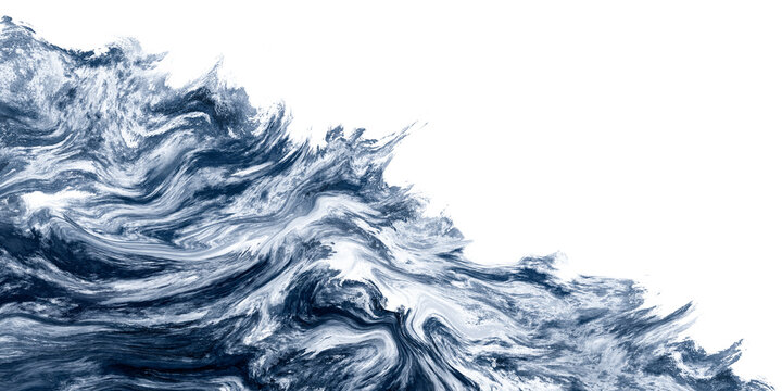 Abstract fluid watercolor paint background dark blue color grunge texture with white copy space for background, banner