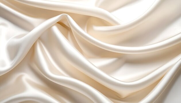 Elegant cream silk fabric drapes