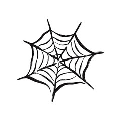 Spooky vector illustration of an evil pumpkin with a scary face for Halloween, autumn, and fall decoration