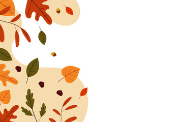 grafica, sfondo, autunno, foglie secche, 