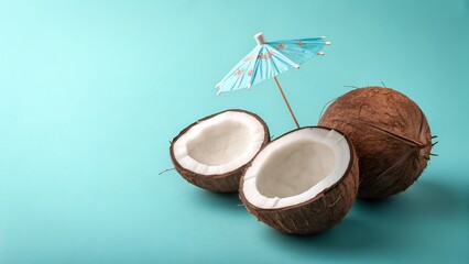 coconut on white background