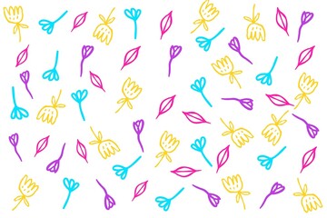 seamless pattern with flowers, leaves background 