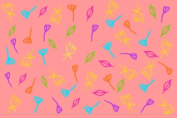 seamless pattern with flowers, leaves background 