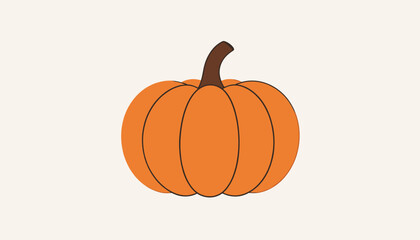 Small Cartoon Pumpkin Flat Vector Illustration