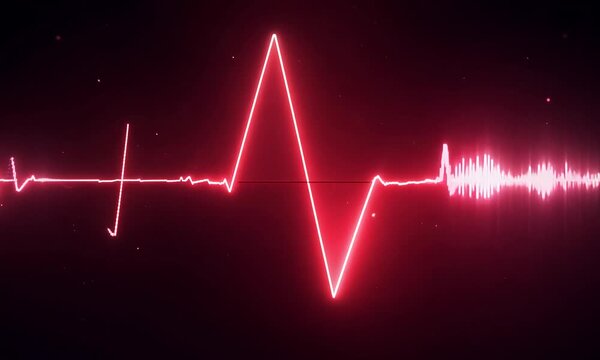 Heartbeat sound wave digital heartbeat effect electrocardiogram line vibrating to the beat
