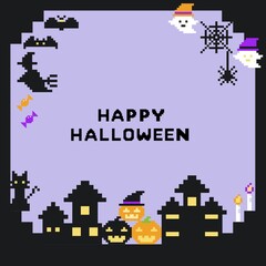 ピクセルアートのハロウィンイラスト