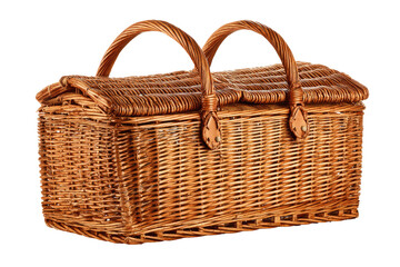 Vintage wicker picnic basket