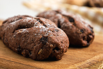 Chocolate sourdough with chocolate filling. 