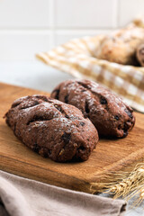 Chocolate sourdough with chocolate filling. 