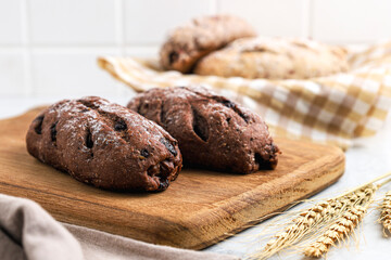Chocolate sourdough with chocolate filling. 