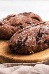 Chocolate sourdough with chocolate filling. 