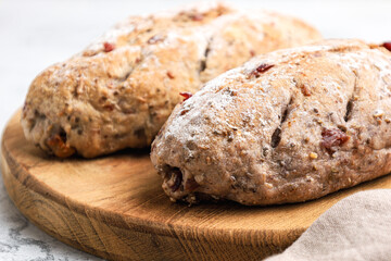 Cranberry and chocolate sourdough. Perfect for recipe, article, catalogue, or any commercial purposes.