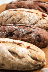 Cranberry and chocolate sourdough. Perfect for recipe, article, catalogue, or any commercial purposes.