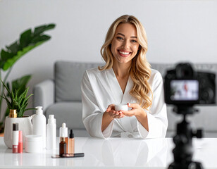 influencer, social media, cosmetics, beauty, blogging, makeup, people, horizontal, internet, lifestyle, content, creator, follower, engagement, reach, skincare, tutorial, foundation, concealer, algori