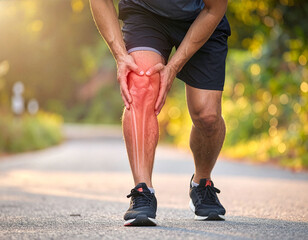 knee, joint, pain, sports horizontal patient three-dimensional biology ligament young adult chronic injured massage mobility support surgery education male skeletal elderly massaging research run