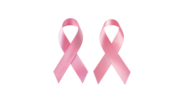 Pink ribbon on transparent background png - Powered by Adobe