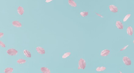 Delicate Pink Petals on Serene Blue Background