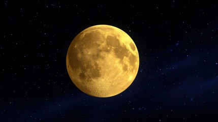 Majestic Full Moon Illuminating the Night Sky with Soft Clouds Creating a Dreamlike Atmosphere and Enchanting Glow Over Tranquil Landscape