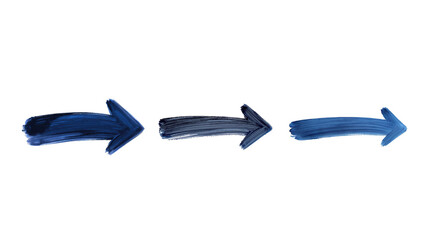 Blue arrow paint on transparent background png